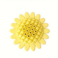 Yellow rubber sunflower-shaped dog chew toy for puppy teething and play