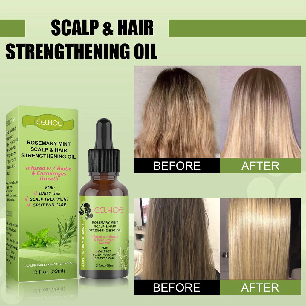 59ml bottle of rosemary mint hair growth fluid for scalp treatment and massage.