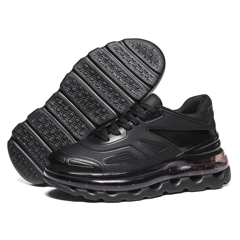 Men's full palm air cushion sports daddy shoes in white with PU upper and wear-resistant sole