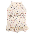 Light purple floral dog undershirt skirt for small breeds on white background