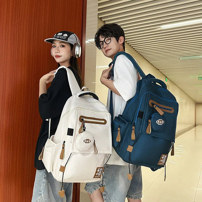 Large capacity waterproof leisure travel backpack in multiple colours with contrast stitching