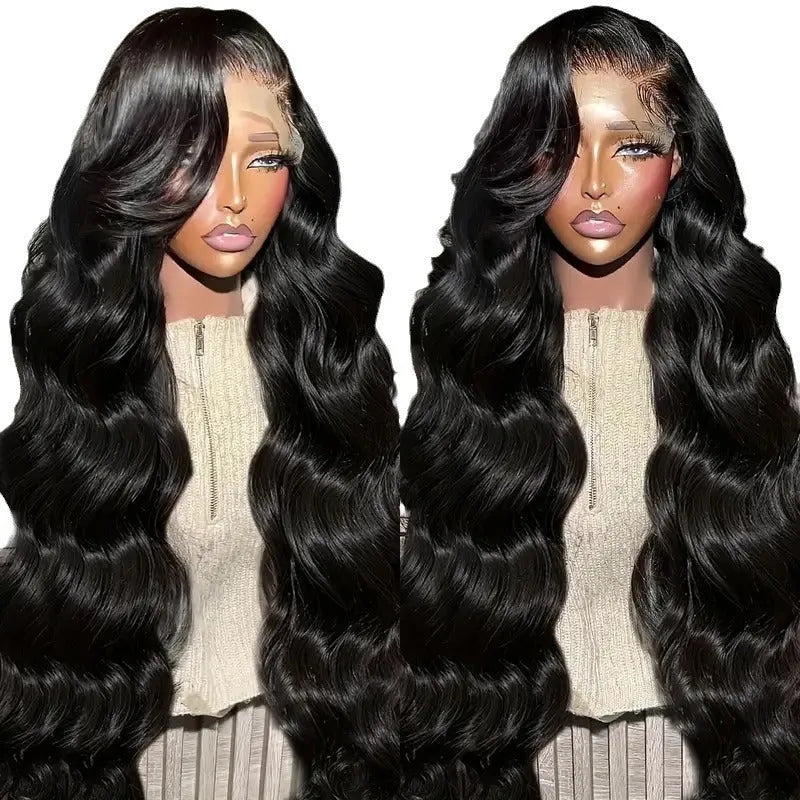 Front lace partial big wave curly hair piece in black, high temperature fibre, 6-32 inch length options