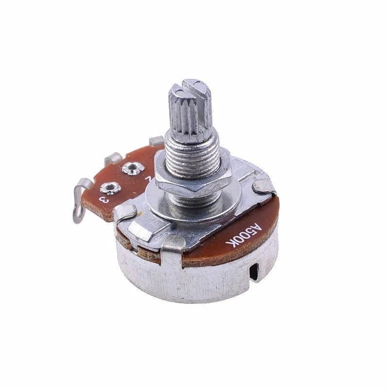 Single metal electric guitar control knob for volume or tone potentiometer replacement.