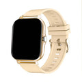 Smart watch with 1.44-inch colour touch screen displaying a heart rate graph, with a black steel strap on a wrist.