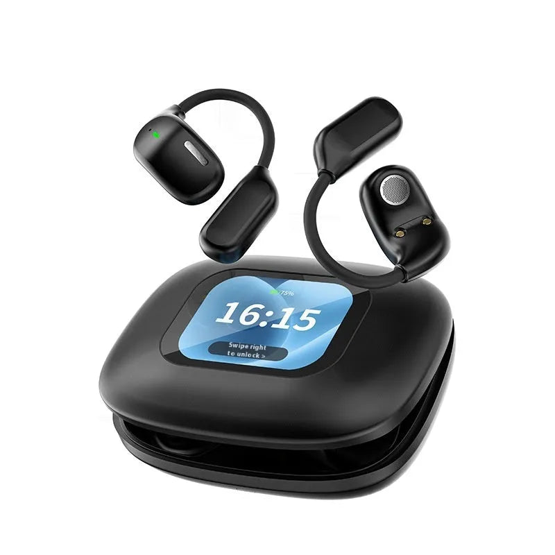 LX80 Bluetooth headset touch screen ear-mounted earhook sports plastic black colour wireless earbuds