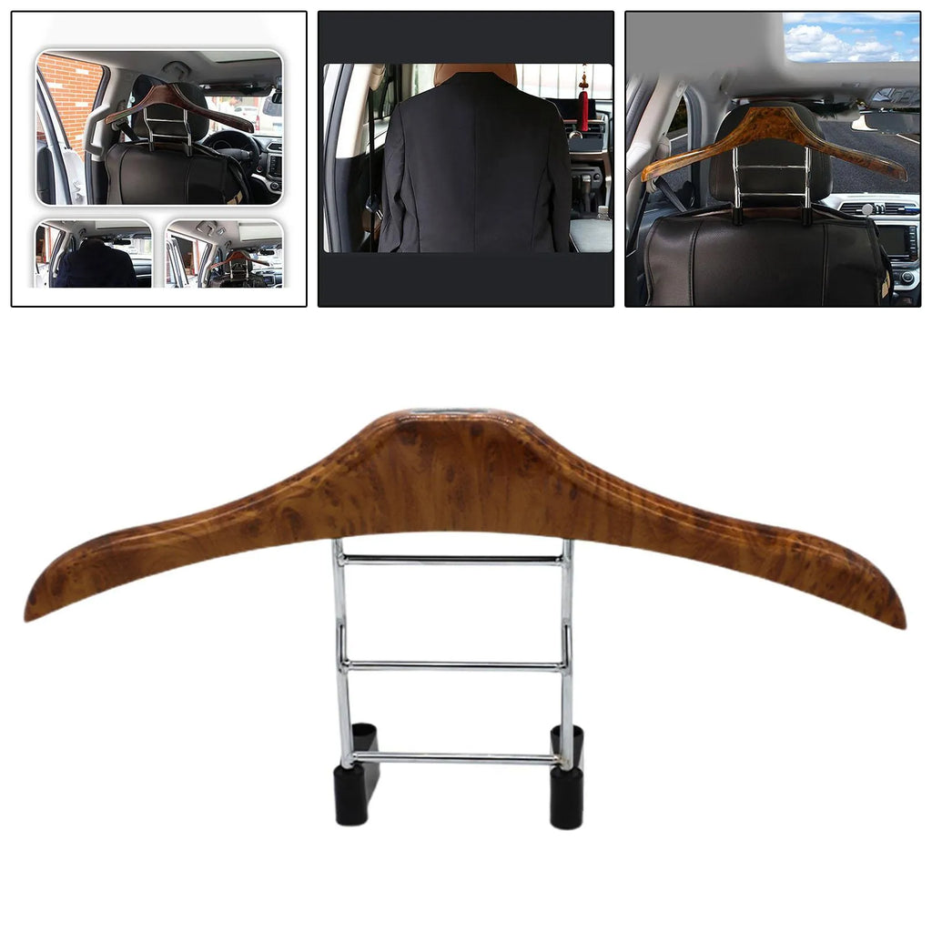 Wood yellow stainless steel car clothes hanger with 46.5cm by 23cm foldable design
