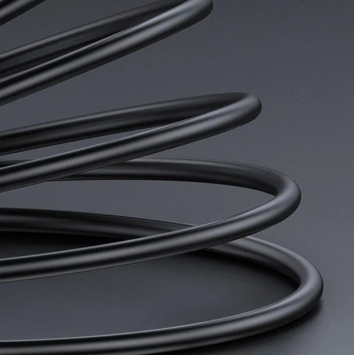 Black Lvlian USB data cable with straight connector, 1 metre long, for phone charging and computer sync.