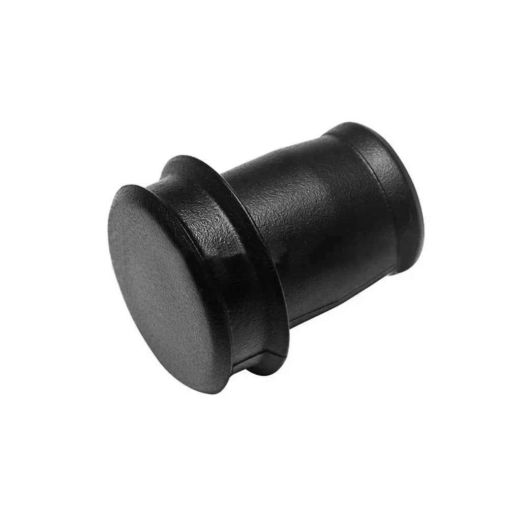 Black PVC car cigarette lighter dust plug with 33cm length showing 2cm diameter tip
