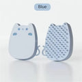 Brown silicone pet grooming brush with dual-texture comb teeth on a white background.