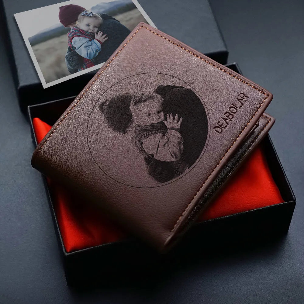 Men's genuine leather zip closure wallet showing card slots and cash compartment.