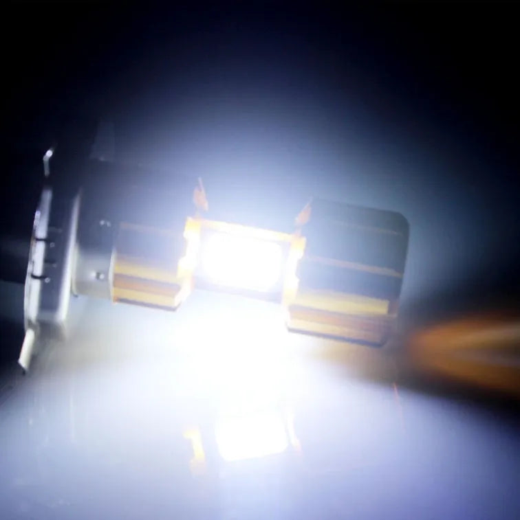 Motorcycle LED H4 in-line fog light with Gold Shell COB, aluminium housing, white light