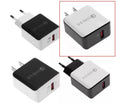 QC30 5V3A USB charger head with bare metal finish, black American standard plug, single USB port