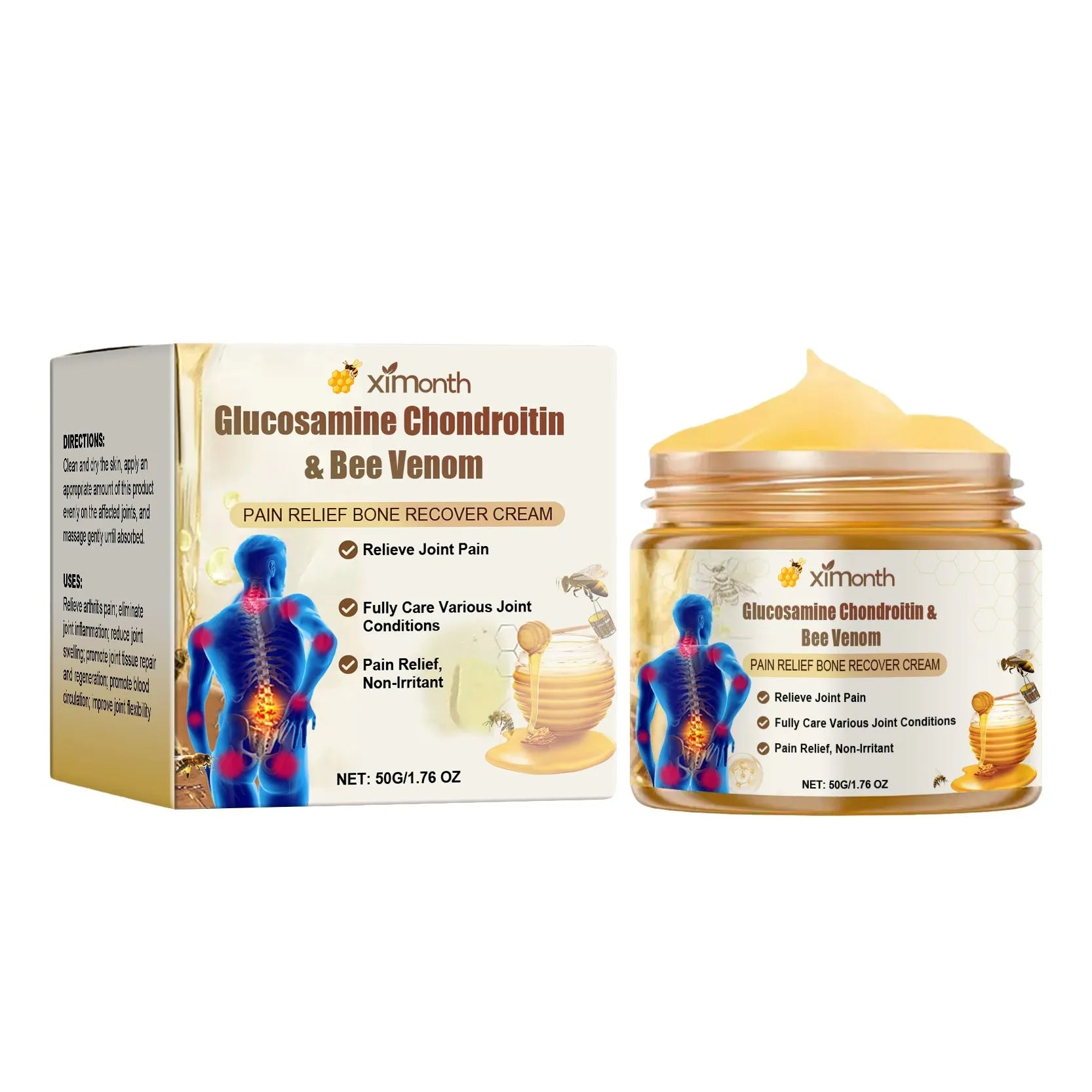 50g tube of Relieve Frost joint and neck cream with bee venom and chondroitin ingredients