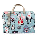 Cartoon Alien Cat print laptop bag in polyester with shoulder strap