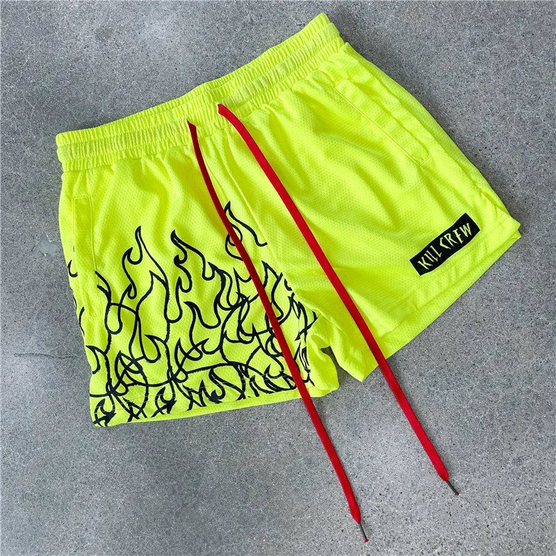 Men's mesh breathable sports fitness shorts in eight colours, polyester, sizes S to 4XL, waist 66-96cm