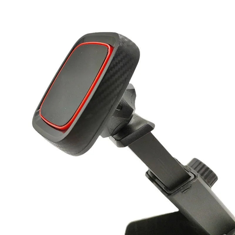 Hose black car air vent phone holder with adjustable brush arm for universal dashboard mounting.