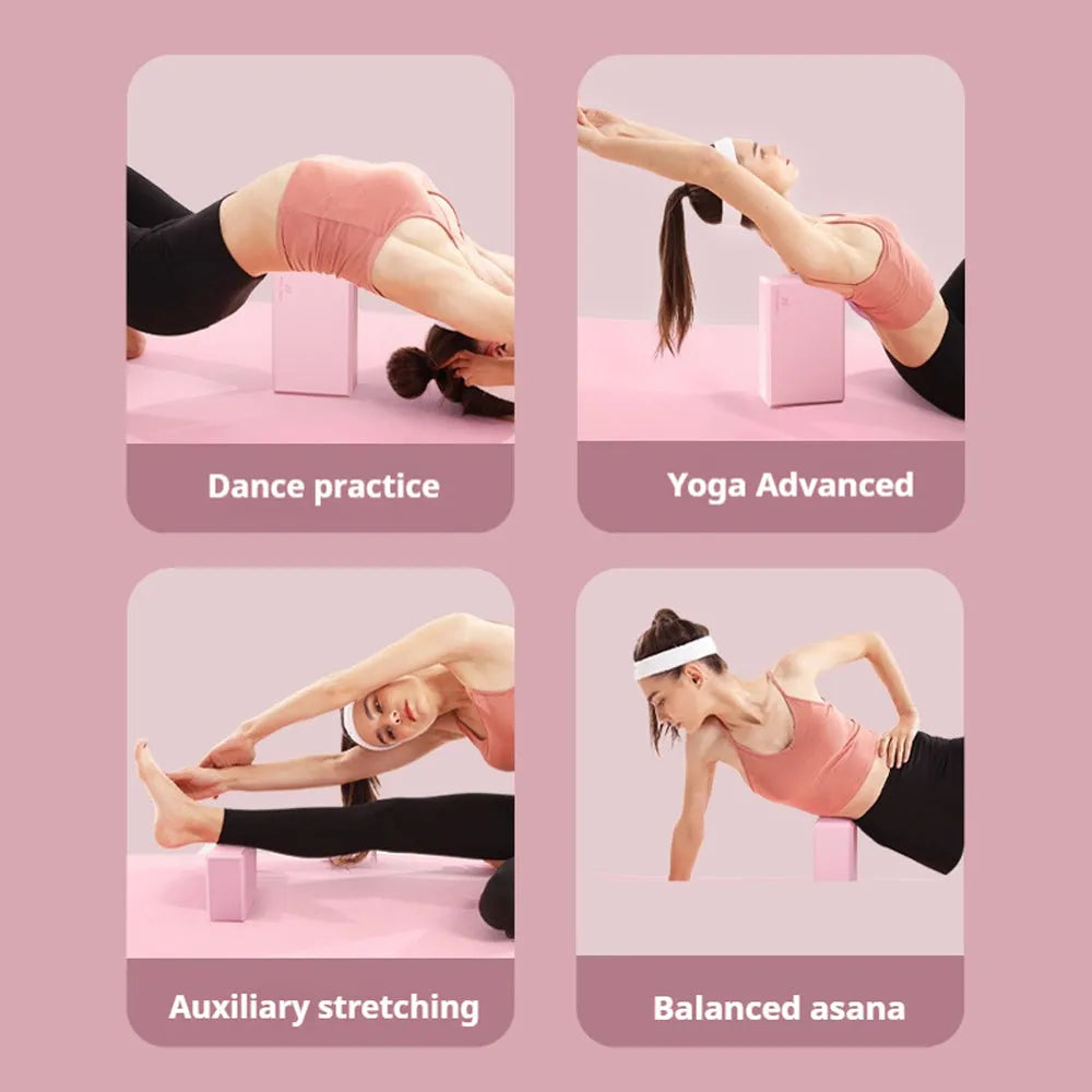 Solid colour EVA foam yoga block for gym training and exercise support