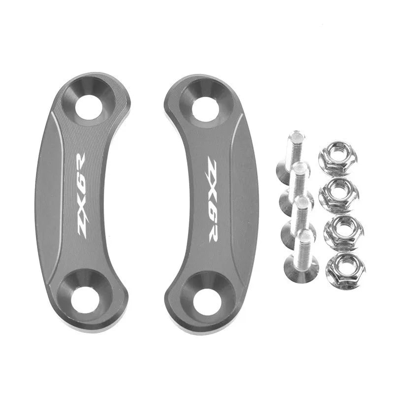 Aluminium alloy mirror code decorative cover for Kawasaki ZX-6R 19-22 in gray, black, red, gold or blue