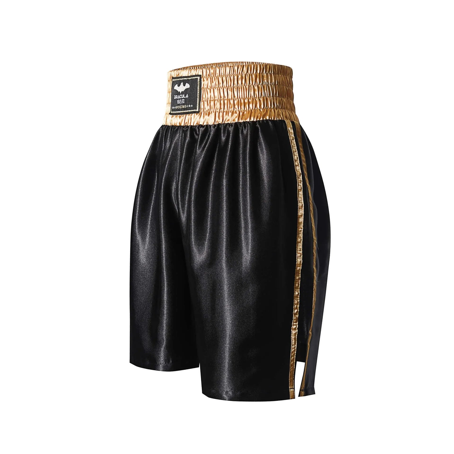 Professional Sanda fighting shorts in black and red double-layer nylon fabric unisex design size L