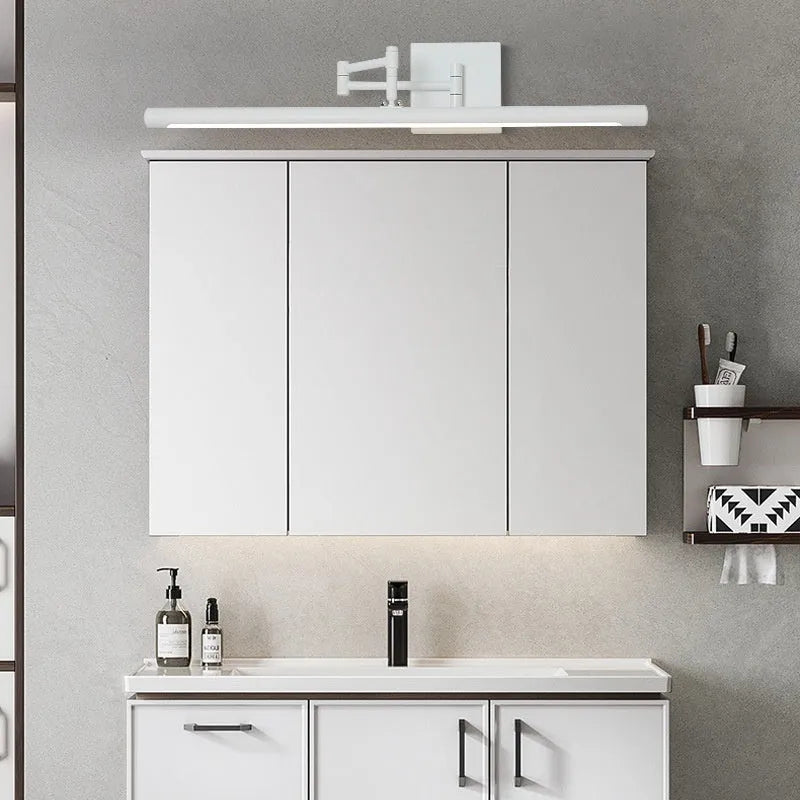 LED bathroom mirror cabinet light in simple modern style, 42cm size, available in sand black or sand white finish with white light