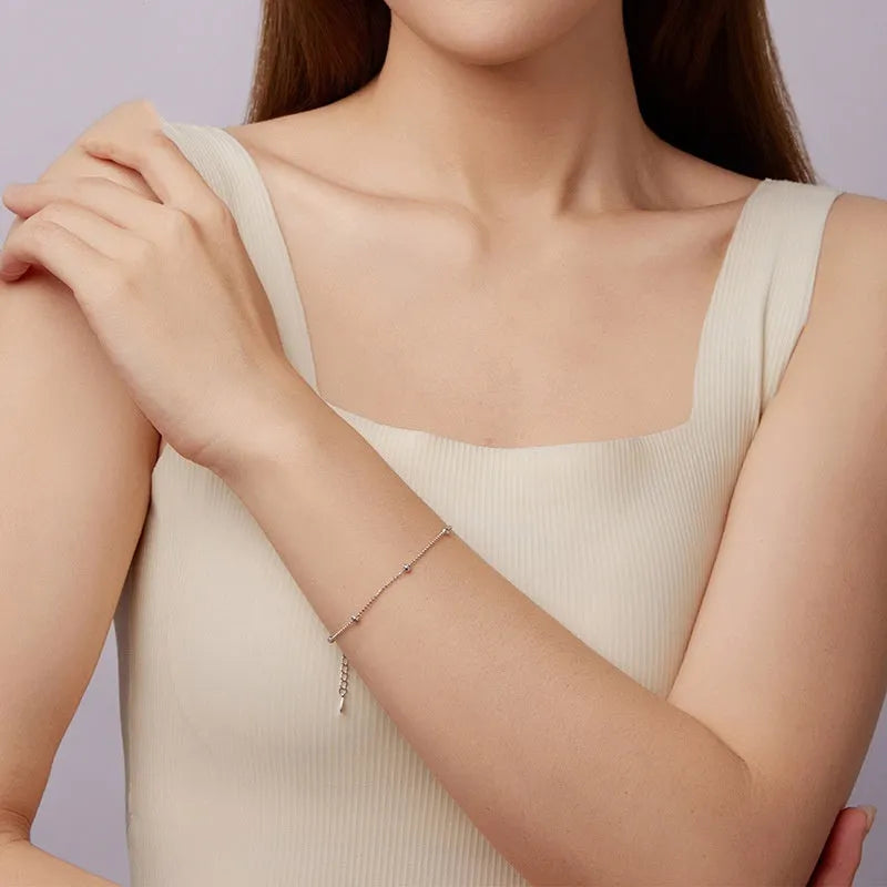 S925 sterling silver carven bead bracelet for women with electroplated finish in BSB225 colour