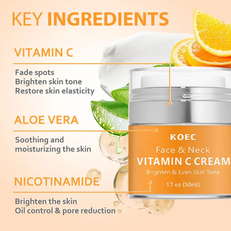 Jar of KOECHA Retinol Neck Cream, 50g net content, with English labelling