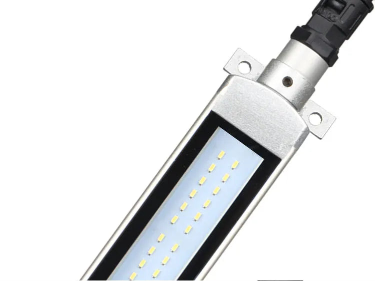 445mm long aluminium LED explosion proof light with tempered glass cover for CNC lathe mounting.