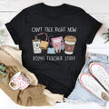 Black cotton round neck t-shirt with short sleeves and loose straight cut for summer