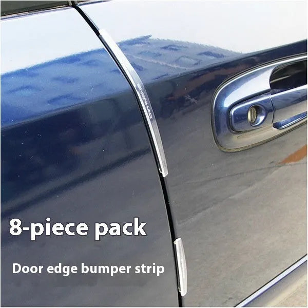 White plastic car door edge anti-collision strip, one set, general vehicle use