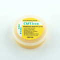 Container of rosin soldering flux paste for use with an electric soldering iron.