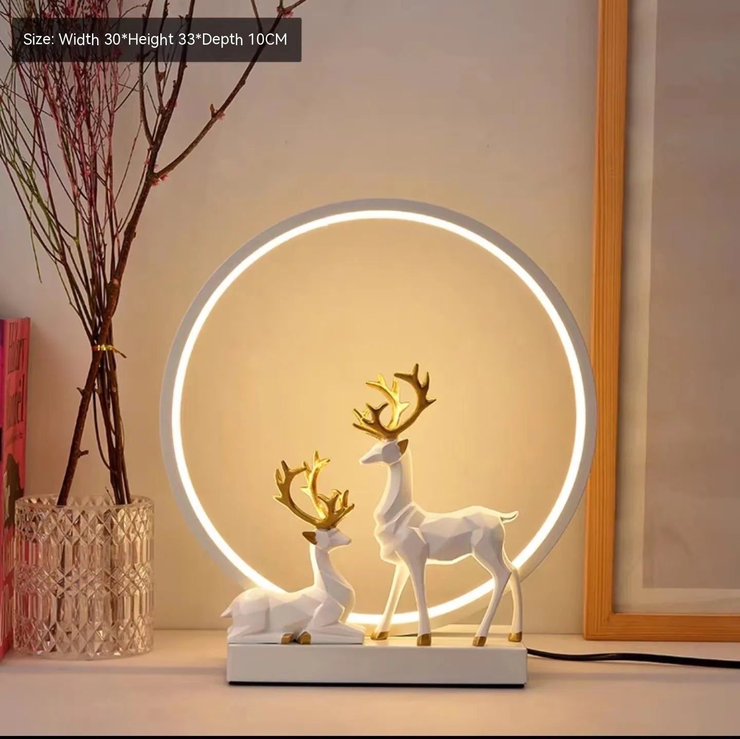 Modern bride dowry wedding night light with remote control in gold or white finish