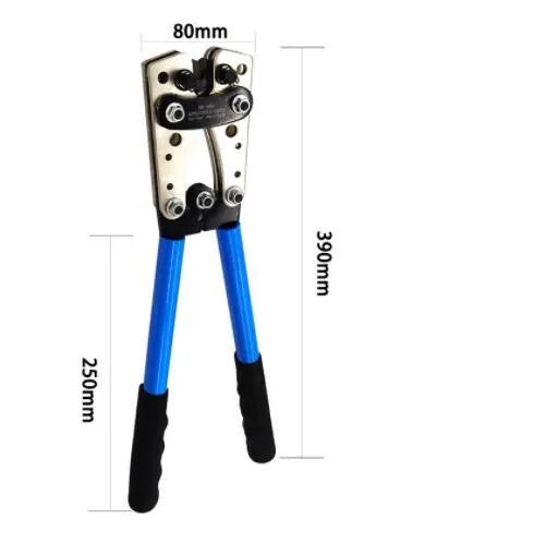 HX-50B aluminium cable crimping pliers with vinyl handles and integrated cable cutter