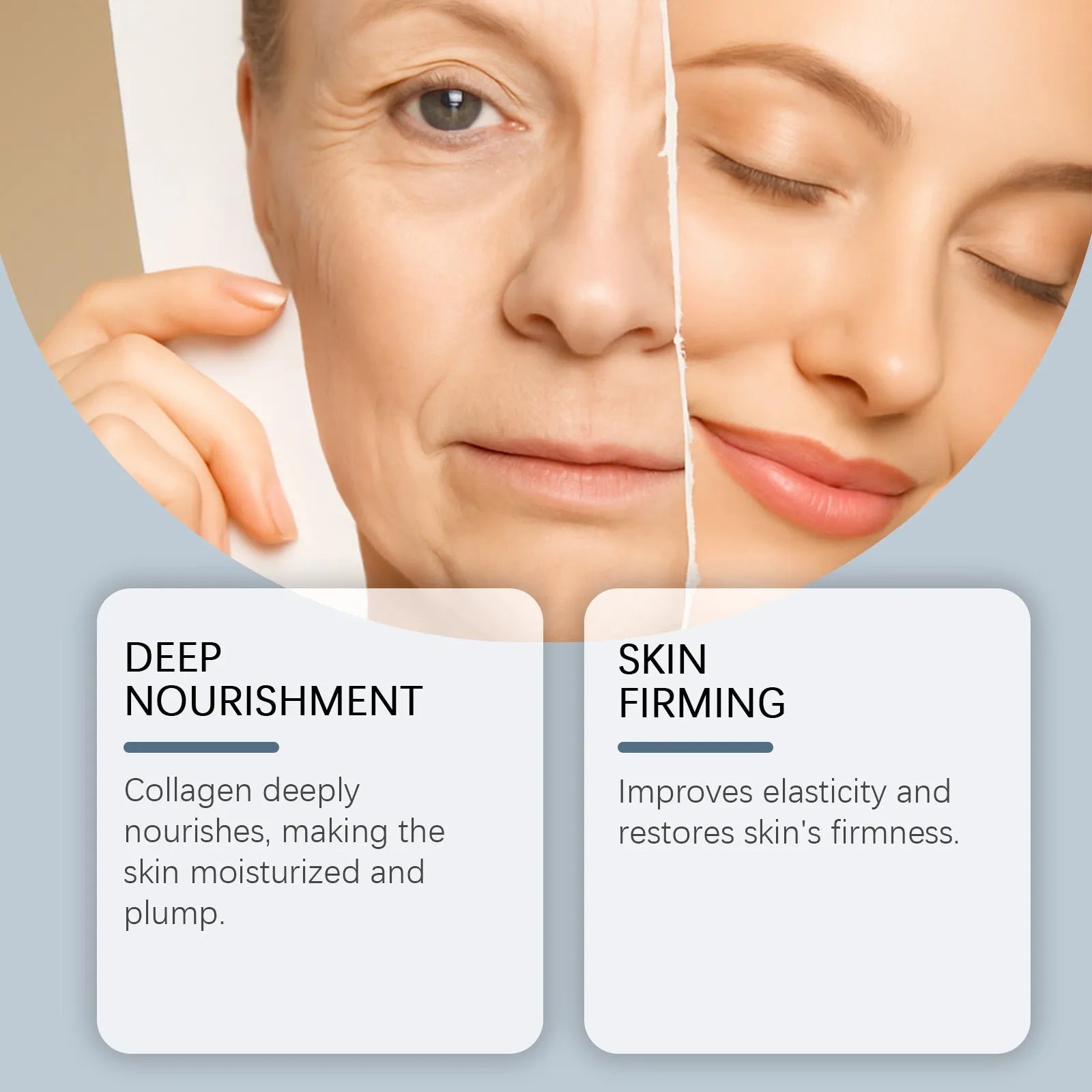 Moisturising collagen facial mask sheet in packaging 21.5x12cm top 34g weight