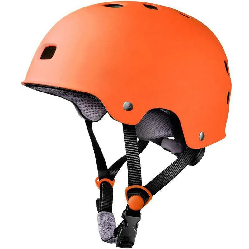 A children's skateboarding helmet shown in one of ten available colours, featuring an ABS plastic shell and EPS foam liner.