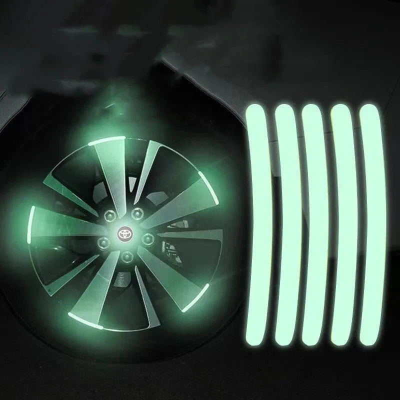 20 reflective wheel stickers, 90mm x 7mm, seven-colour laser finish for car and motorcycle rims