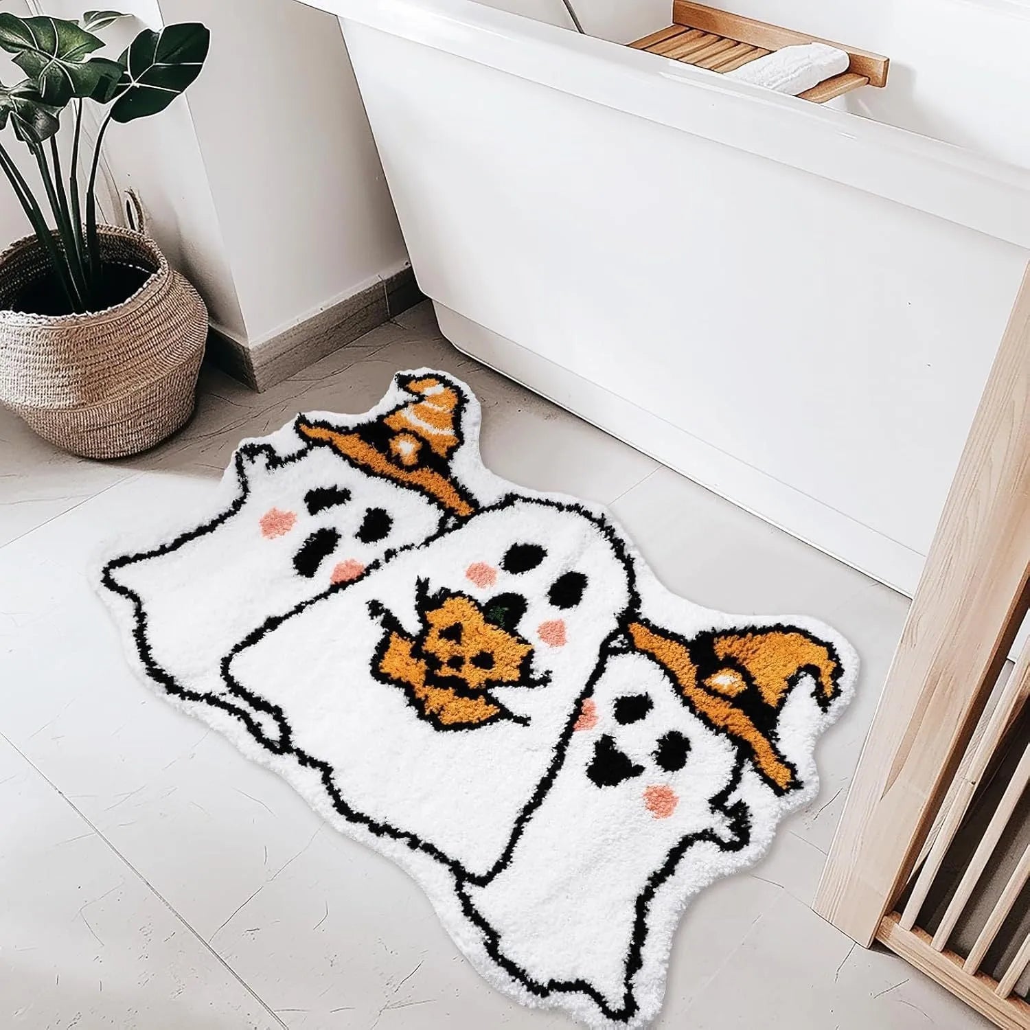 Cartoon non-slip absorbent bathroom mat in polyester fibre, anti-fouling, available in 40x60cm size
