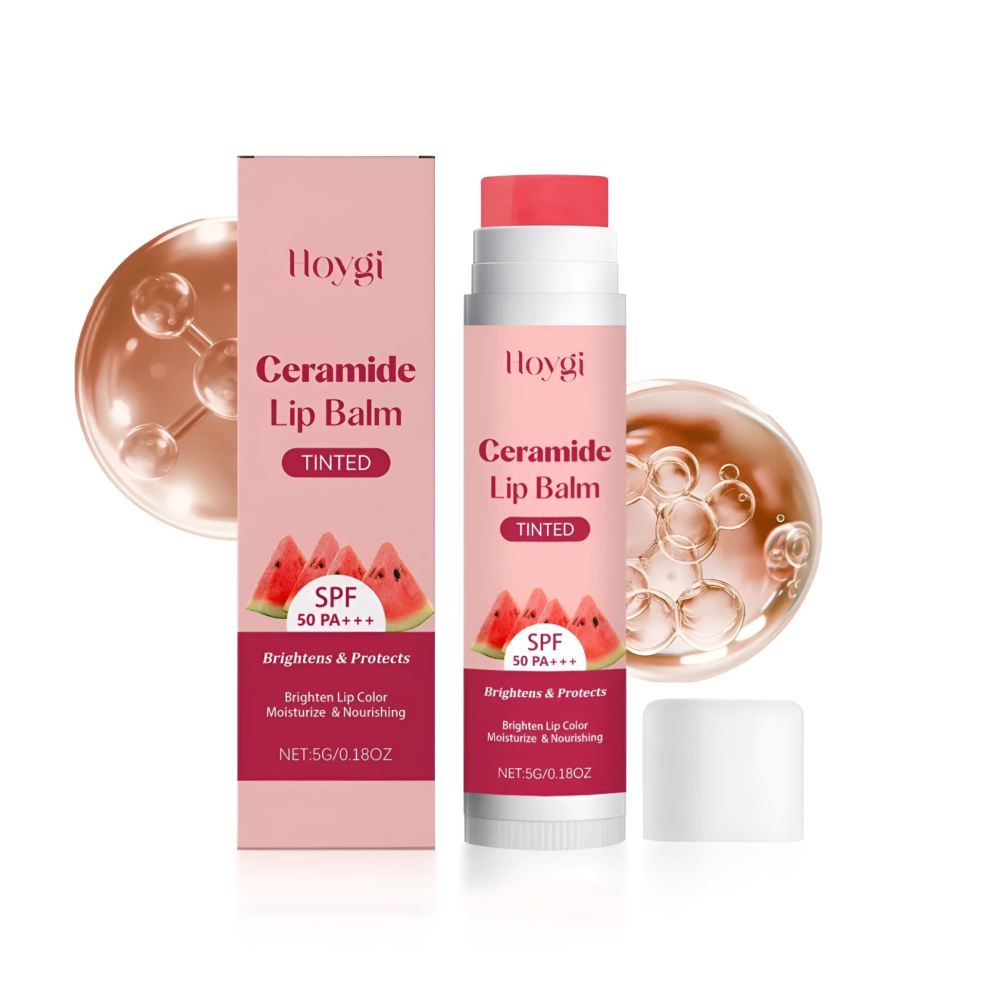 5g tube of brightening lip balm with kojic acid and nicotinamide formulation