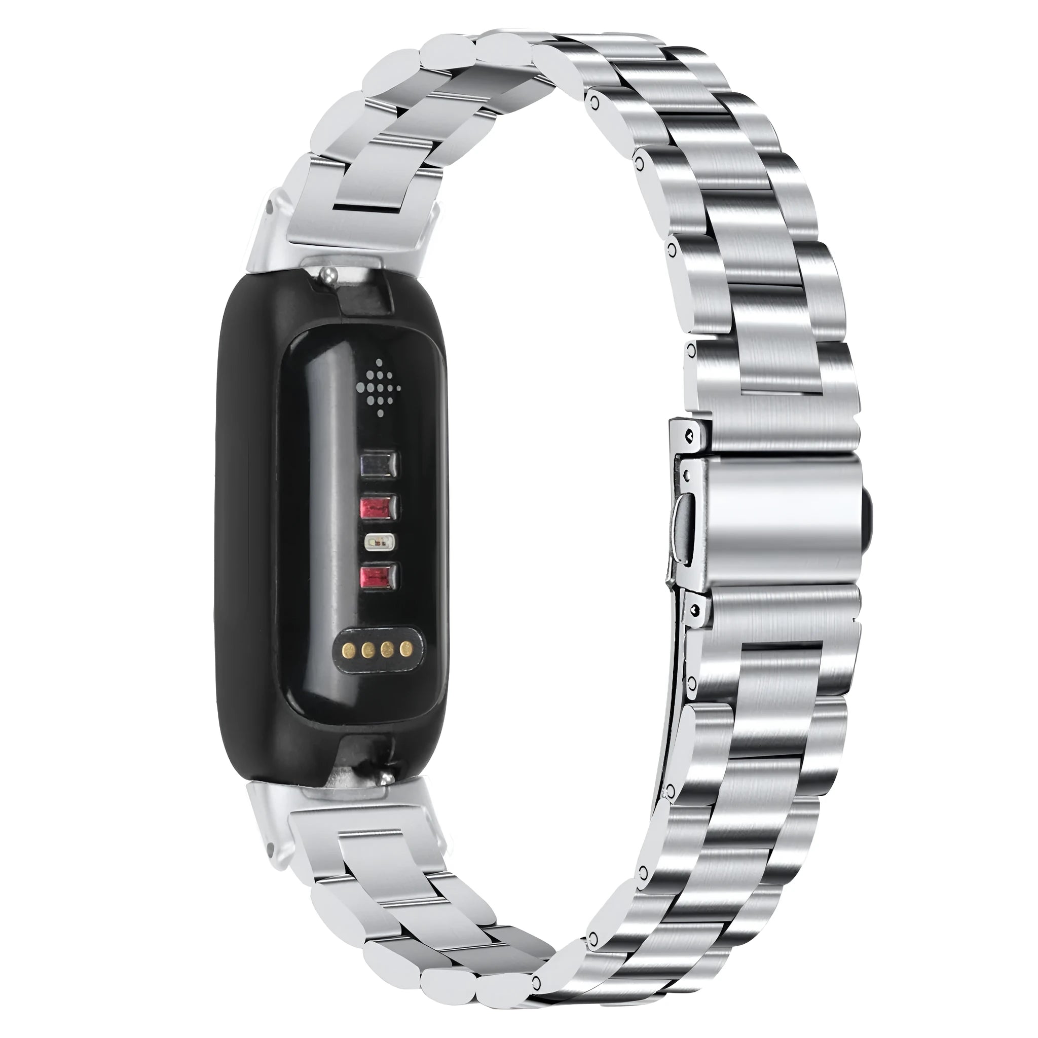 Inspire3 smartwatch stainless steel strap with three-beads design in multiple colour options
