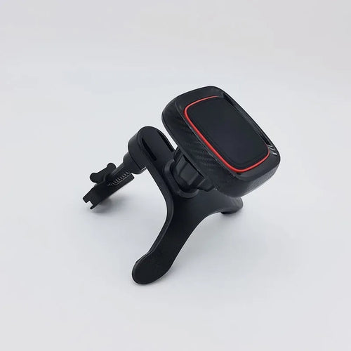 Hose black car air vent phone holder with adjustable brush arm for universal dashboard mounting.
