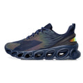 Men's low-top casual sports shoes in black with mesh upper and lace-up front.