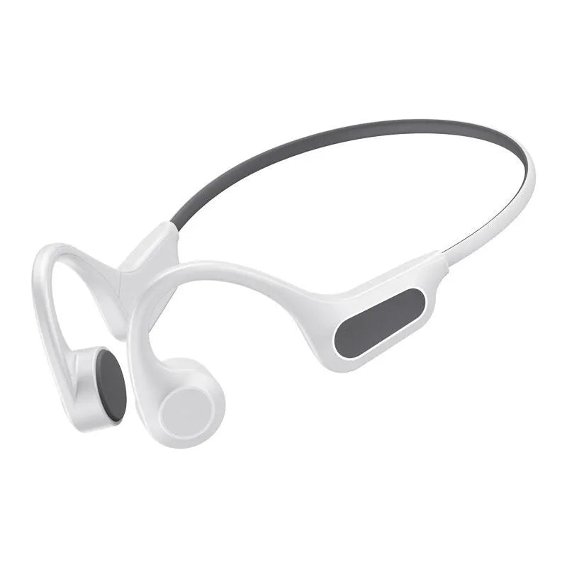 Bone conduction Bluetooth headset in black red or white grey with ear hook, digital display and non in-ear design