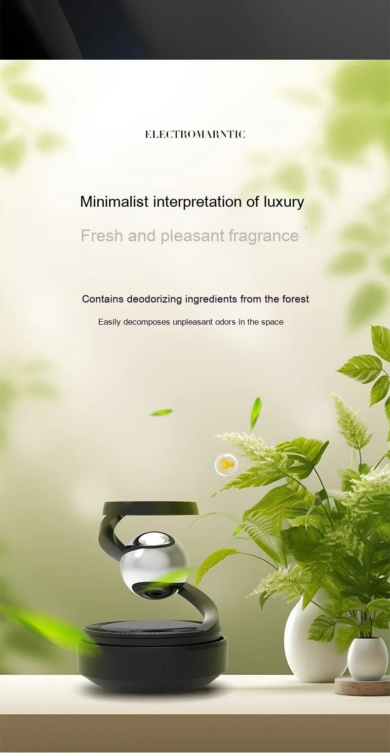 Solar-powered car aromatherapy perfume unit with fragrance liquid for vehicle odour removal
