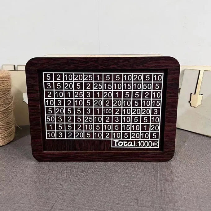 Wooden digital coin bank with retro design and modern simplicity styling