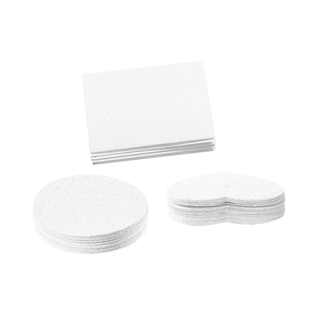 Wood pulp paper painting sponge set with heart, round, and square shaped blanks for fountain pen ink testing