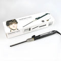 Small black 7mm rotatable clip hair curler with wired power cord