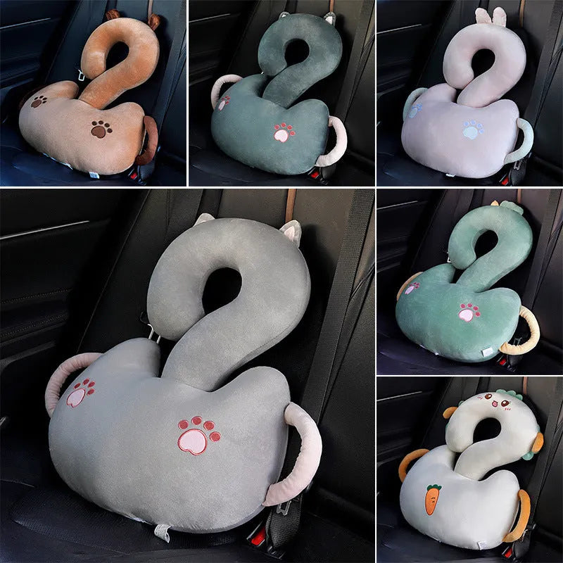 Square 65cm cartoon animal cushion pillow with colourful capybara, cat, dinosaur or rabbit design