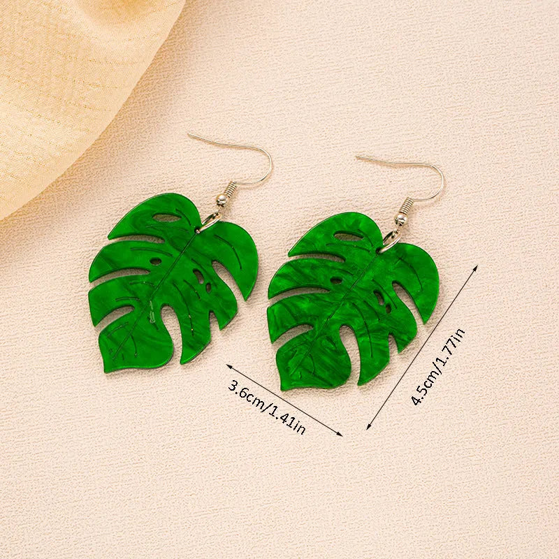 Acrylic drop earrings with coconut design on alloy hook in one of five colour styles.