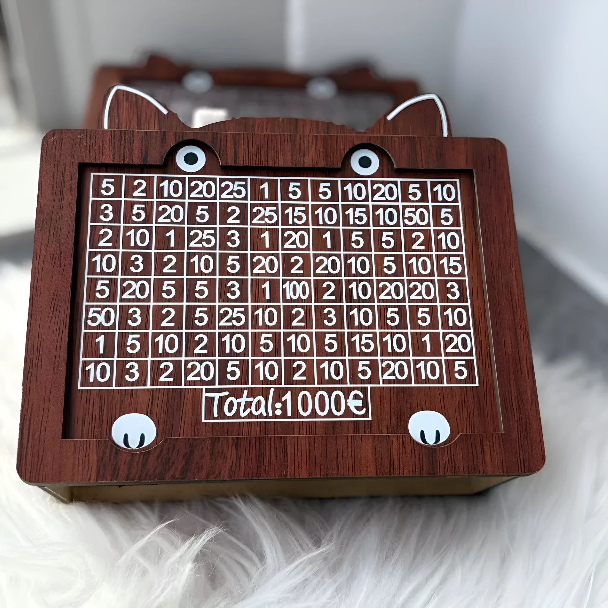 Wooden digital coin bank with retro design and modern simplicity styling