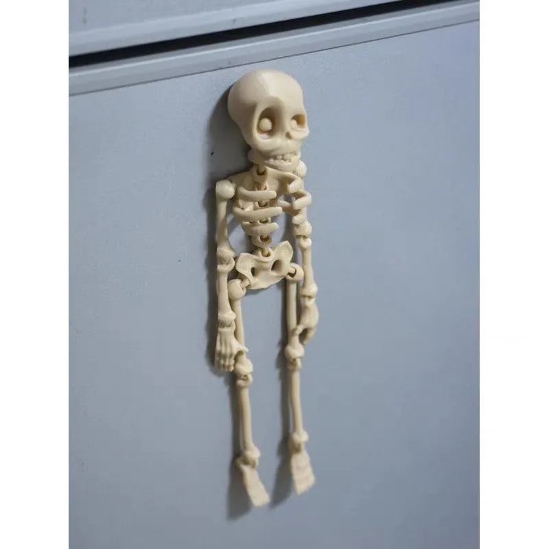 3D printed PLA skull refrigerator magnet in modern art style for Halloween decoration.