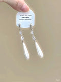 Light luxury alloy ear clip with rhinestone little stars and tassel, love/heart geometric shape, fresh style, electroplated finish